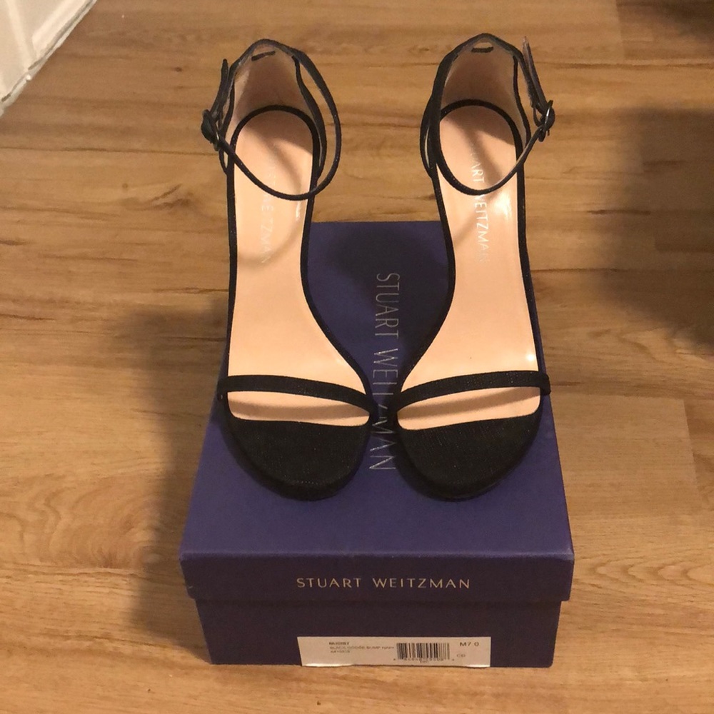 Stuart Weitzman Black Nudist Sandal 115mm
